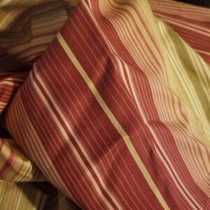 Striped dark Red and Cream and khaki Fabric 3 yards